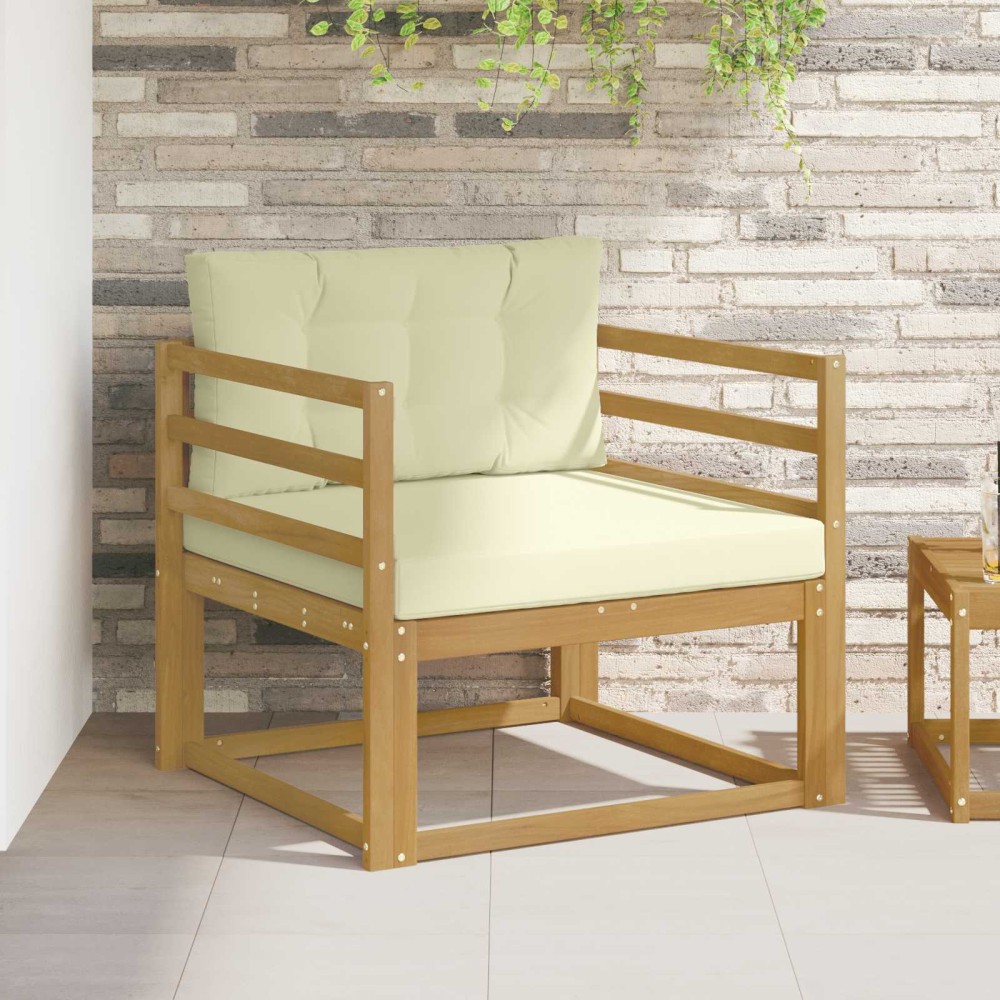 vidaXL Μεσαίος καναπές εξωτερικού χώρου Πολυεστέρας Λευκό
