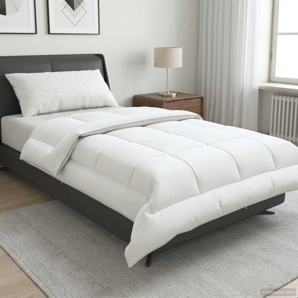 vidaXL Πάπλωμα 155x200 εκ Καλοκαίρι 200 GSM Αυστραλιανό Μαλλί Λευκό