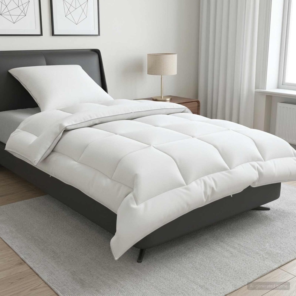 vidaXL Σέτ Παπλώματος και Μαξιλαριού 2 τμχ. 150x200 εκ 4 Εποχές Μαλλί