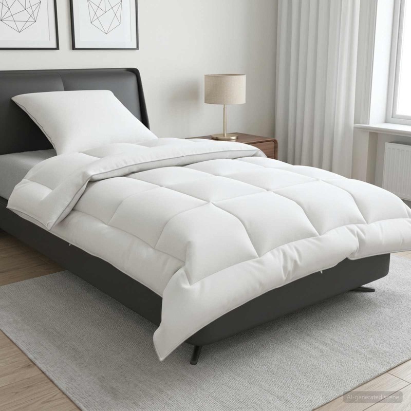 vidaXL Σέτ Παπλώματος και Μαξιλαριού 2 τμχ. 150x200 εκ 4 Εποχές Μαλλί