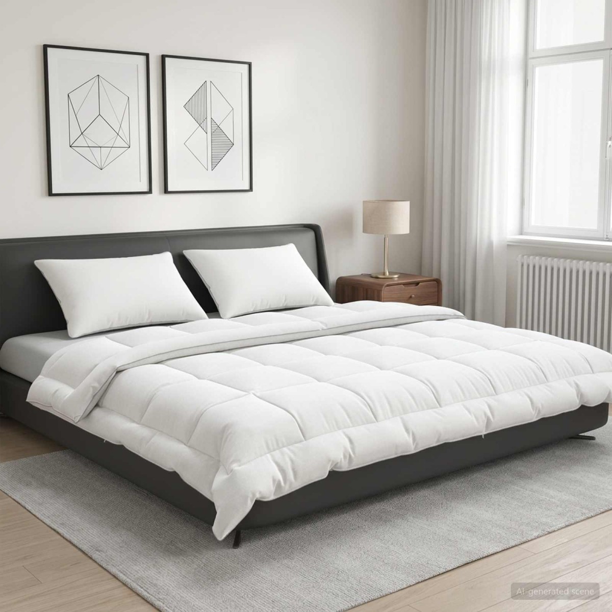 vidaXL Σέτ Παπλώματος και Μαξιλαριού 3 τμχ. 200x200 εκ Καλοκαίρι Μαλλί