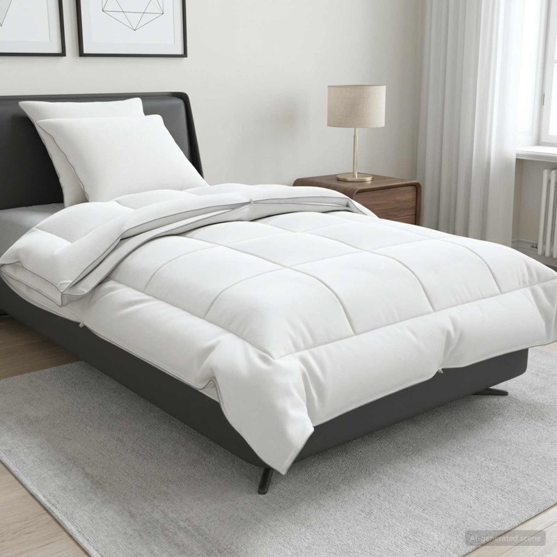 vidaXL Σέτ Παπλώματος και Μαξιλαριού 3 τμχ. 135x220 εκ 4 Εποχές Μαλλί