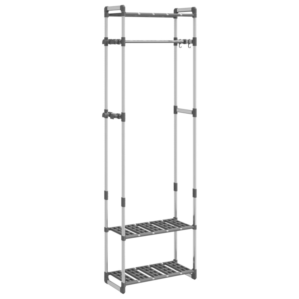 vidaXL Κρεμάστρα Ρούχων με 3 Επίπεδα Ασημί 59x29x192 εκ. Αλουμίνιο