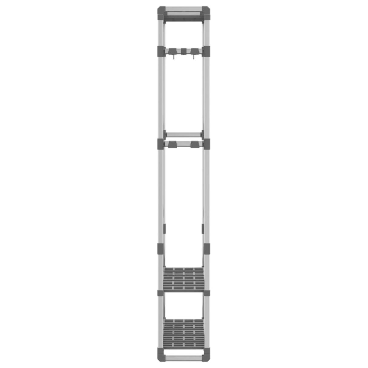 vidaXL Κρεμάστρα Ρούχων με 3 Επίπεδα Ασημί 59x29x192 εκ. Αλουμίνιο