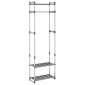 vidaXL Κρεμάστρα Ρούχων με 3 Επίπεδα Ασημί 59x29x192 εκ. Αλουμίνιο