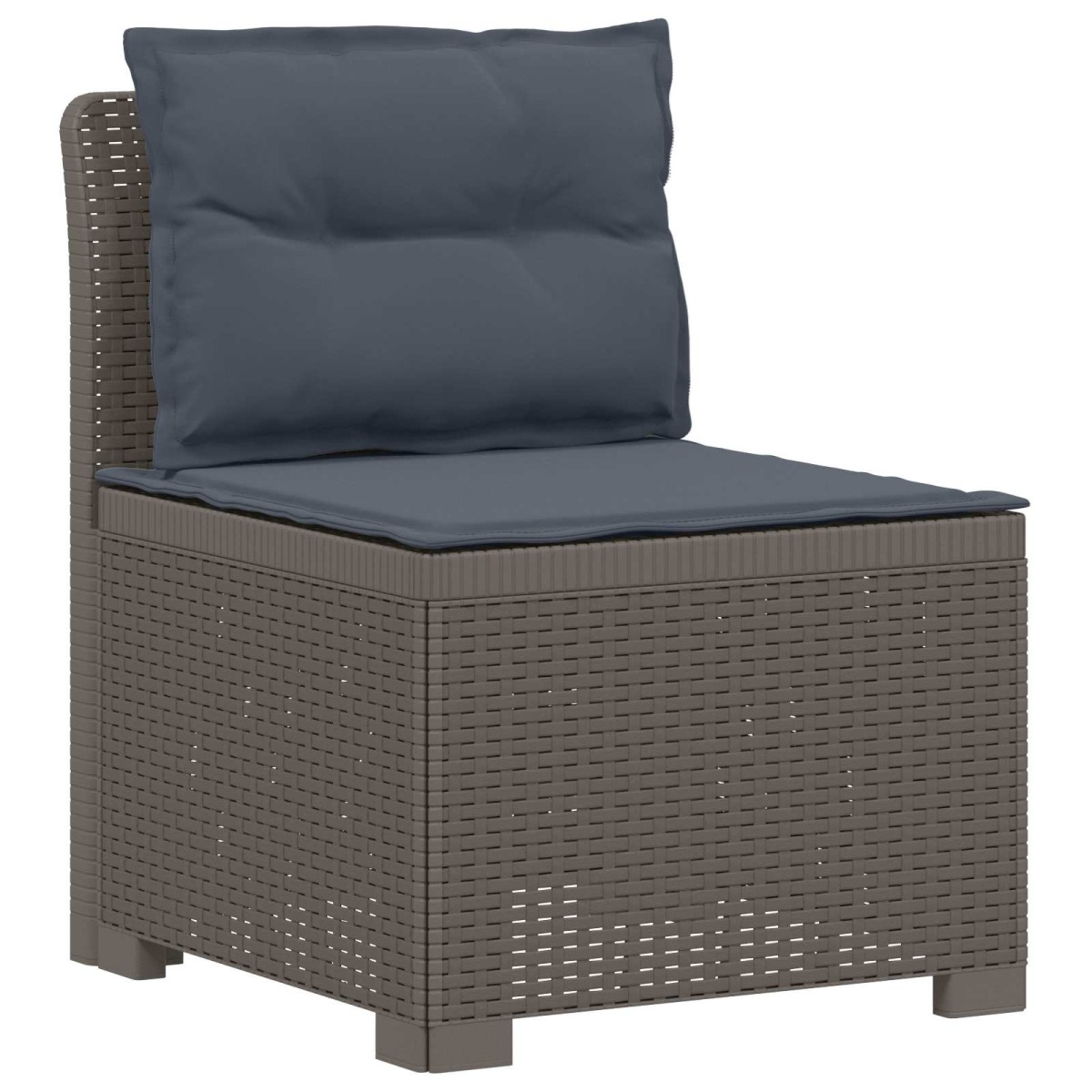 vidaXL Καναπές Κήπου 4 Θέσεων με Μαξιλάρια Ρατάν PP Ανοιχτό γκρι