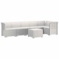 vidaXL Καναπές Κήπου 6 Θέσεων Όψη Ρατάν PP Λευκό