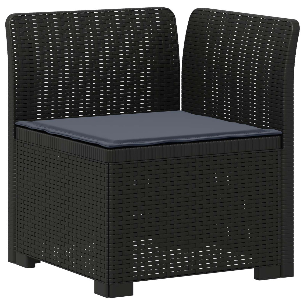 vidaXL Καναπές Κήπου 6 Θέσεων με Μαξιλάρια Όψη Ρατάν PP Ανθρακί