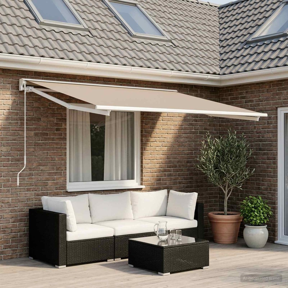 vidaXL Ύφασμα αντικατάστασης τέντας Μπεζ 400 x 200 cm Πολυεστέρας