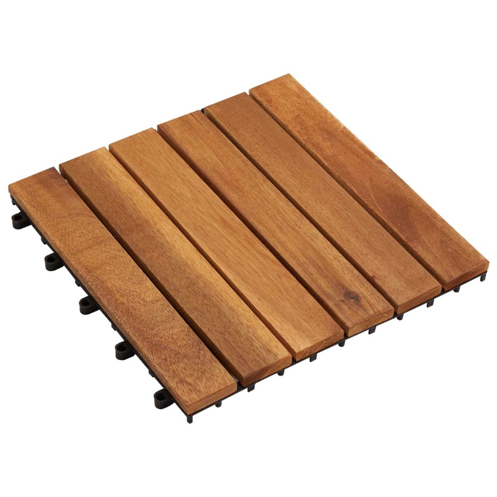 vidaXL Πλάκα Κατασκευής 20 τεμ. Καφέ 30 x 30 cm Ξύλο Ακακίας