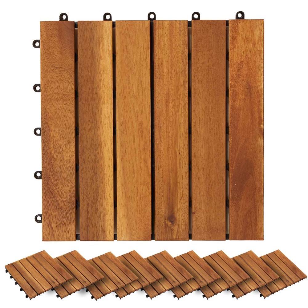 vidaXL Πλάκα Κατασκευής 30 τεμ. Καφέ 30 x 30 cm Ξύλο Ακακίας