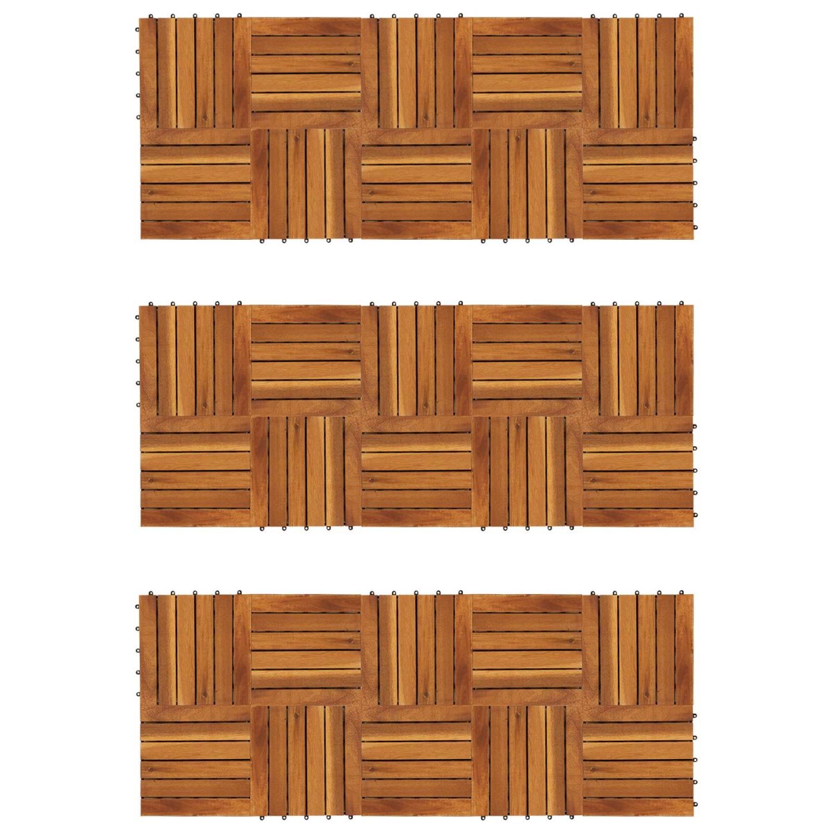 vidaXL Πλάκα Κατασκευής 30 τεμ. Καφέ 30 x 30 cm Ξύλο Ακακίας