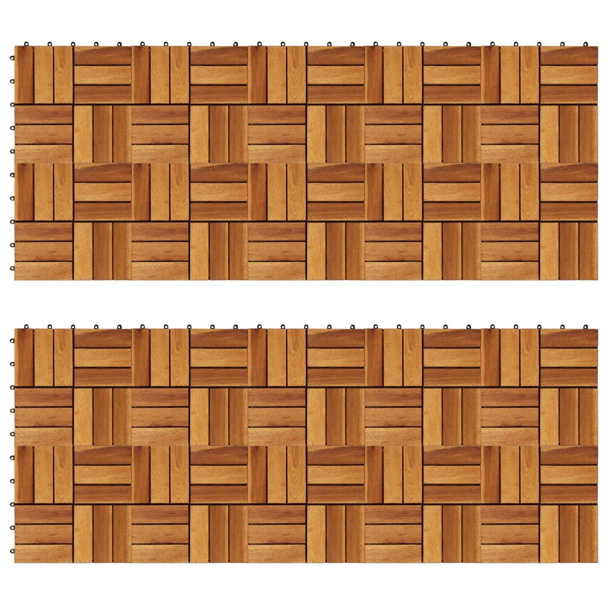 vidaXL Πλάκα Κατασκευής 20 τεμ. Καφέ 30 x 30 cm Ξύλο Ακακίας