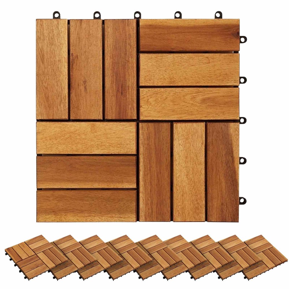 vidaXL Πλάκα Κατασκευής 30 τεμ. Καφέ 30 x 30 cm Ξύλο Ακακίας