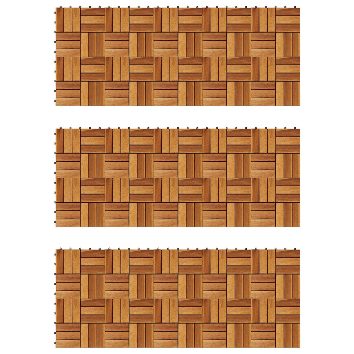 vidaXL Πλάκα Κατασκευής 30 τεμ. Καφέ 30 x 30 cm Ξύλο Ακακίας