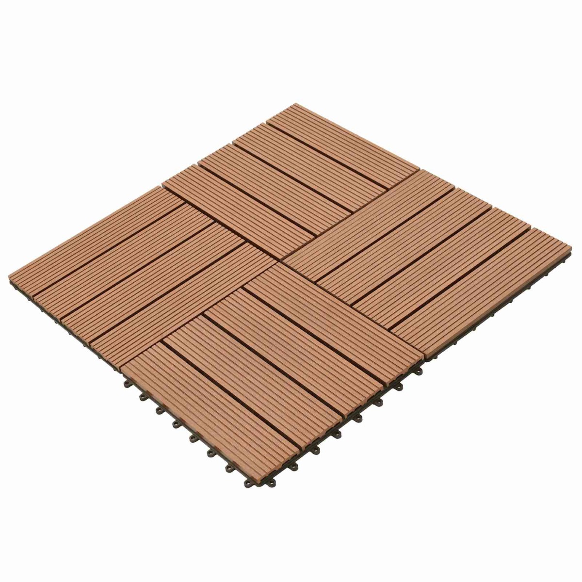 vidaXL Πλάκα Κατασκευής 22 τμχ. Καφέ 30 x 30 cm WPC