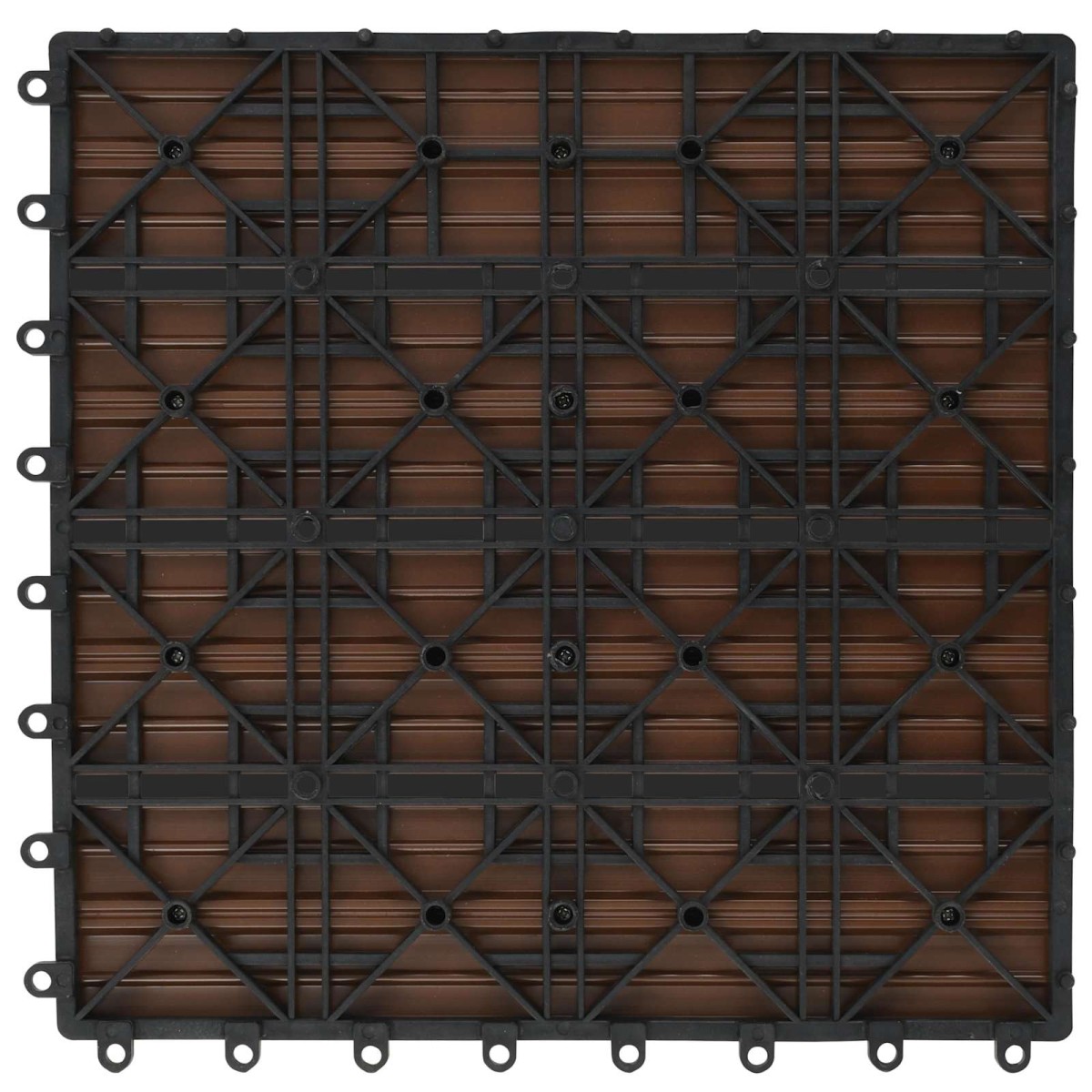 vidaXL Πλάκα Κατασκευής 22 τμχ. Καφέ 30 x 30 cm WPC
