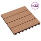vidaXL Πλάκα Κατασκευής 22 τμχ. Ξύλο teak 30 x 30 cm WPC