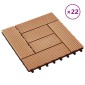 vidaXL Πλάκα Κατασκευής 22 τμχ. Ξύλο teak 30 x 30 cm WPC