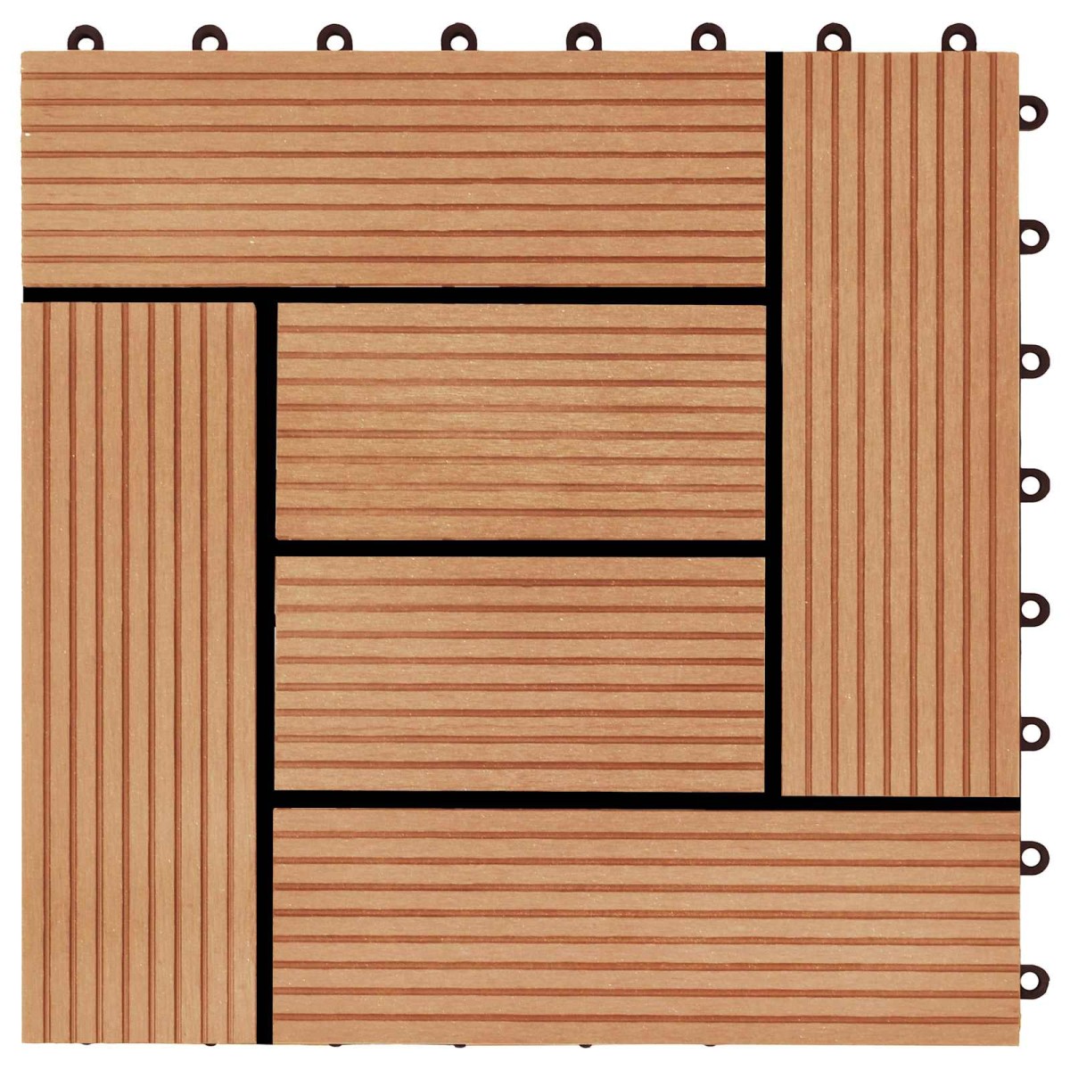 vidaXL Πλάκα Κατασκευής 22 τμχ. Ξύλο teak 30 x 30 cm WPC