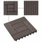 vidaXL Πλάκα Κατασκευής 22 τμχ. Σκούρο Καφέ 30 x 30 cm WPC