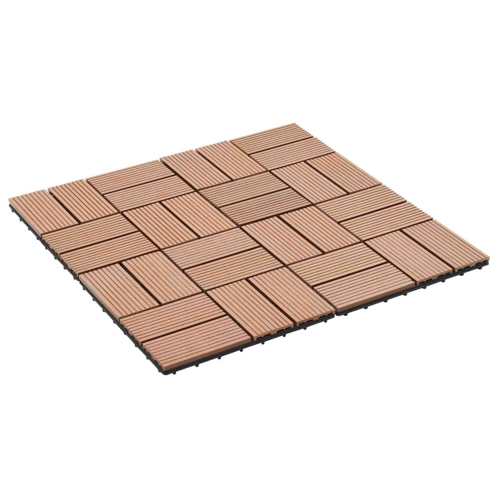 vidaXL Πλάκα Κατασκευής 22 τμχ. Καφέ 30 x 30 cm WPC
