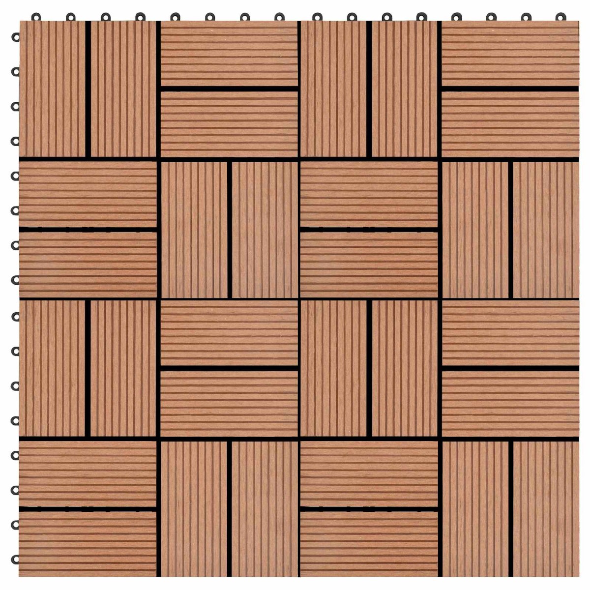 vidaXL Πλάκα Κατασκευής 22 τμχ. Καφέ 30 x 30 cm WPC