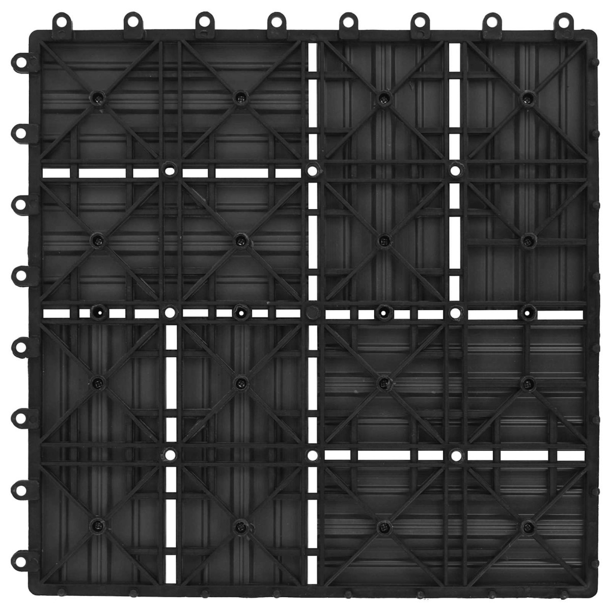 vidaXL Πλάκα Κατασκευής 22 τμχ. Μαύρο 30 x 30 cm WPC