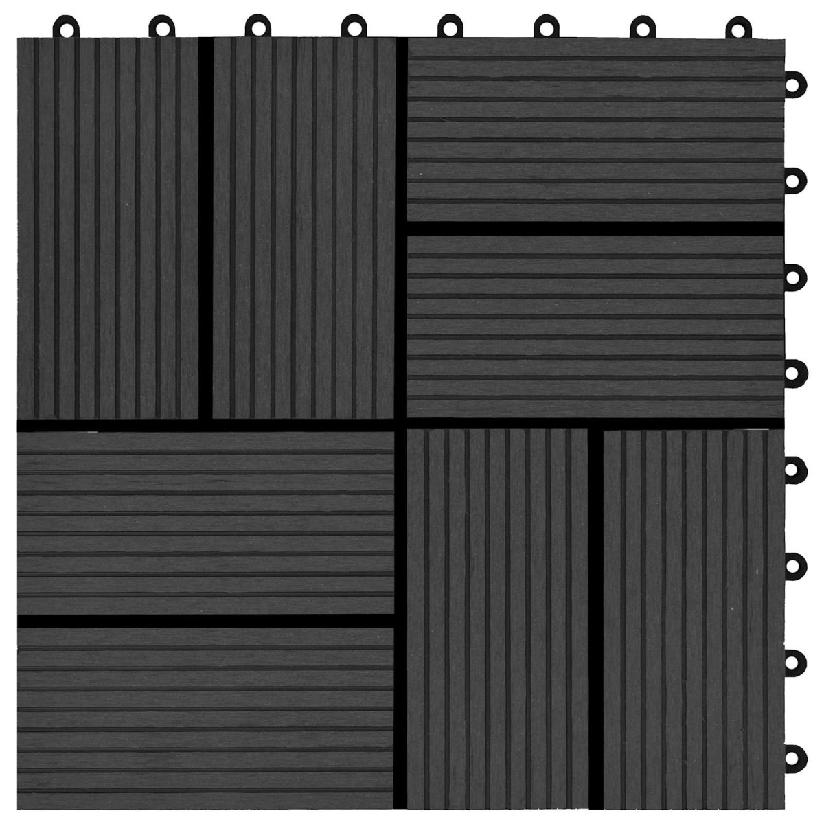 vidaXL Πλάκα Κατασκευής 22 τμχ. Μαύρο 30 x 30 cm WPC