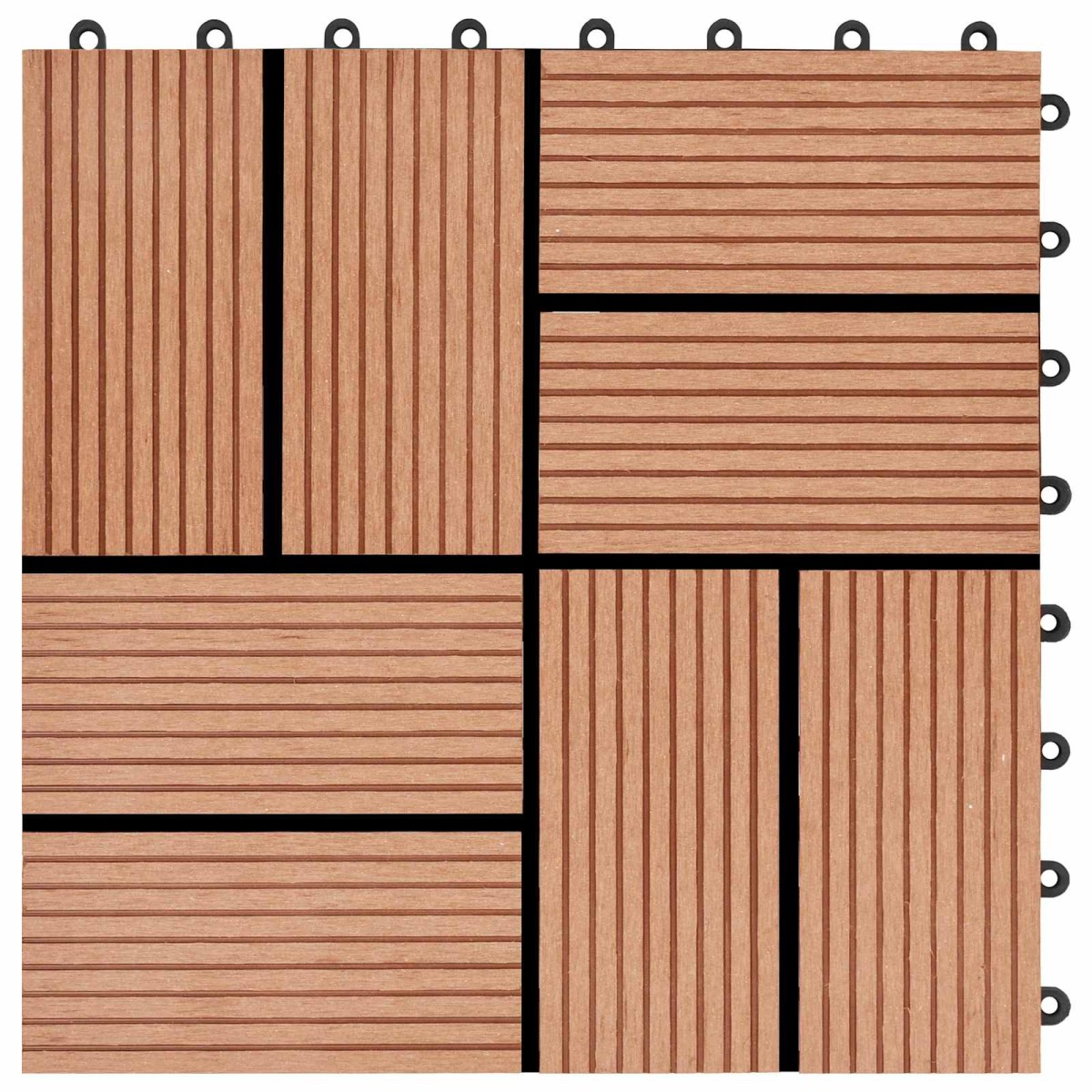 vidaXL Πλάκα Κατασκευής 22 τμχ. Ξύλο teak 30 x 30 cm WPC
