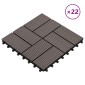 vidaXL Πλάκα Κατασκευής 22 τμχ. Σκούρο Καφέ 30 x 30 cm WPC