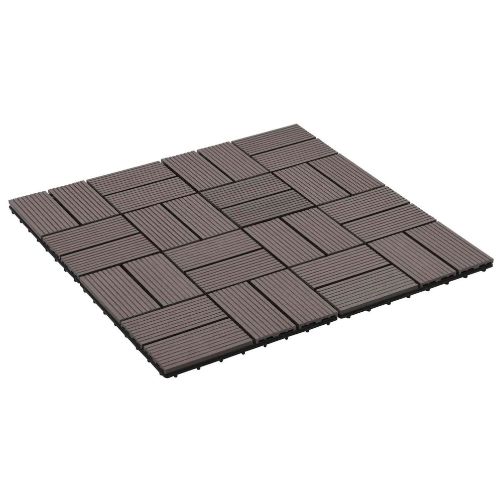 vidaXL Πλάκα Κατασκευής 22 τμχ. Σκούρο Καφέ 30 x 30 cm WPC