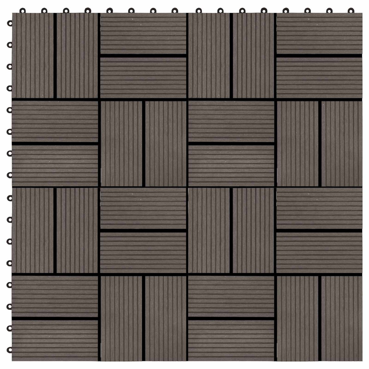 vidaXL Πλάκα Κατασκευής 22 τμχ. Σκούρο Καφέ 30 x 30 cm WPC
