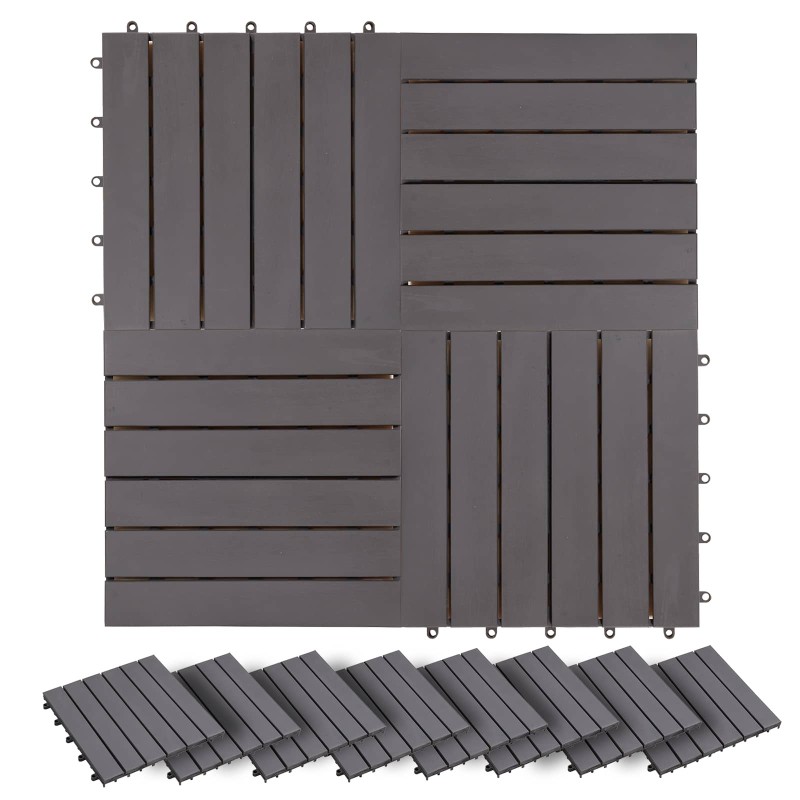 vidaXL Πλάκα Κατασκευής 30 τεμ. Γκρι 30 x 30 cm Ξύλο Ακακίας