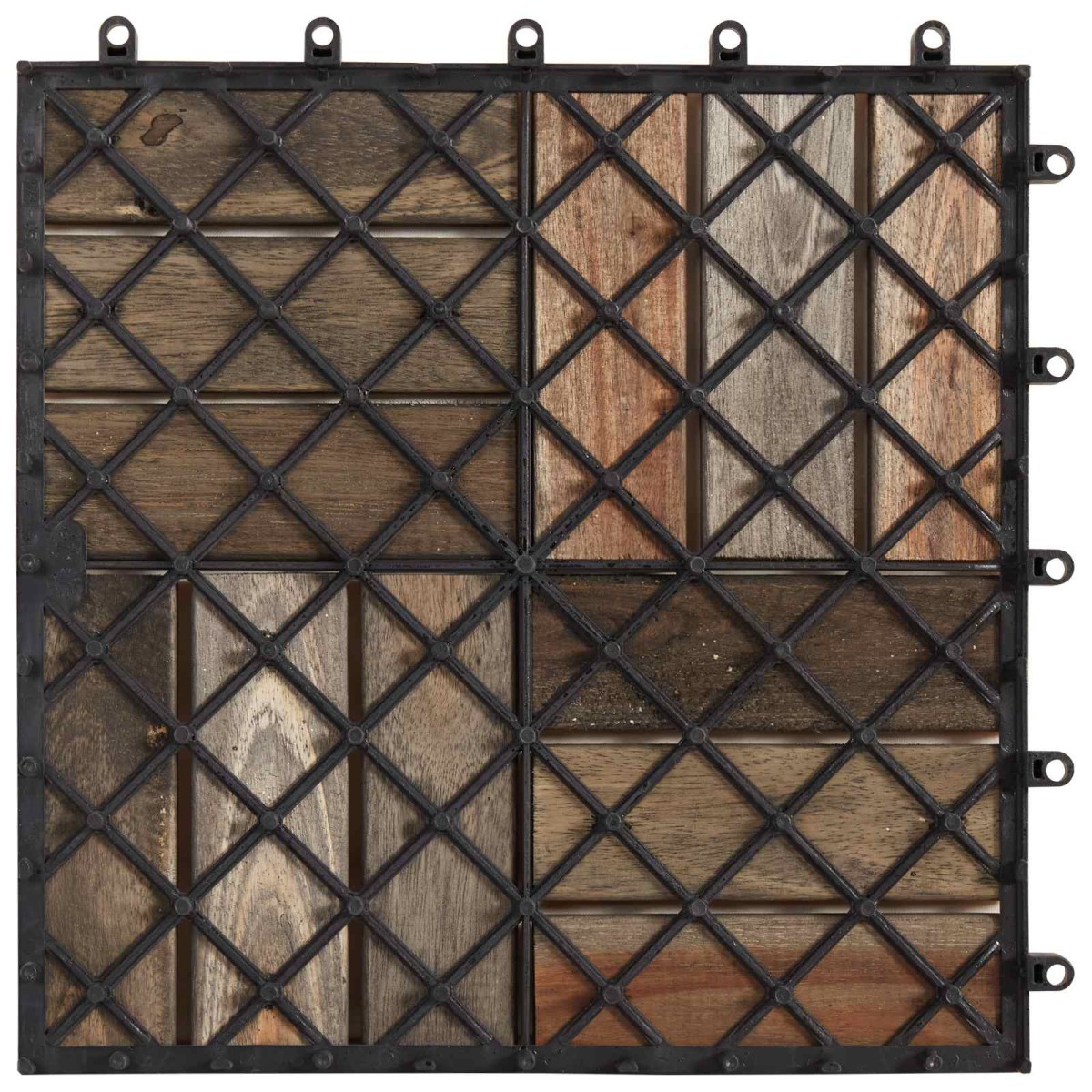 vidaXL Πλάκα Κατασκευής 20 τεμ. Γκρι 30 x 30 cm Ξύλο Ακακίας