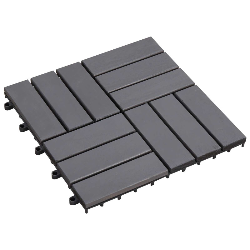 vidaXL Πλάκα Κατασκευής 20 τεμ. Γκρι 30 x 30 cm Ξύλο Ακακίας