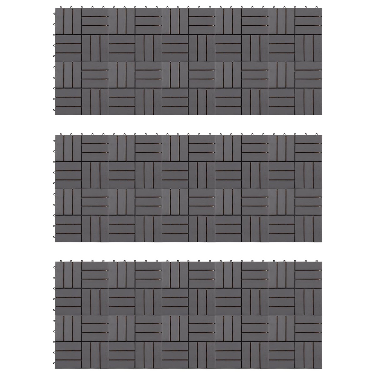 vidaXL Πλάκα Κατασκευής 30 τεμ. Γκρι 30 x 30 cm Ξύλο Ακακίας