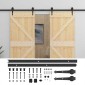 vidaXL Συρόμενη Πόρτα 2 τμχ. 80 x 210 cm Μασίφ Ξύλο Πεύκου