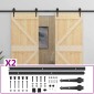 vidaXL Συρόμενη Πόρτα 2 τμχ. 80 x 210 cm Μασίφ Ξύλο Πεύκου