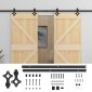 vidaXL Συρόμενη Πόρτα 2 τμχ. 80 x 210 cm Μασίφ Ξύλο Πεύκου