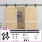 vidaXL Συρόμενη Πόρτα 2 τμχ. 80 x 210 cm Μασίφ Ξύλο Πεύκου