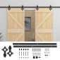 vidaXL Συρόμενη Πόρτα 2 τμχ. 80 x 210 cm Μασίφ Ξύλο Πεύκου