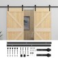 vidaXL Συρόμενη Πόρτα 2 τμχ. 80 x 210 cm Μασίφ Ξύλο Πεύκου