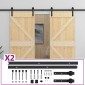 vidaXL Συρόμενη Πόρτα 2 τμχ. 80 x 210 cm Μασίφ Ξύλο Πεύκου