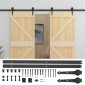vidaXL Συρόμενη Πόρτα 2 τμχ. 90 x 210 cm Μασίφ Ξύλο Πεύκου