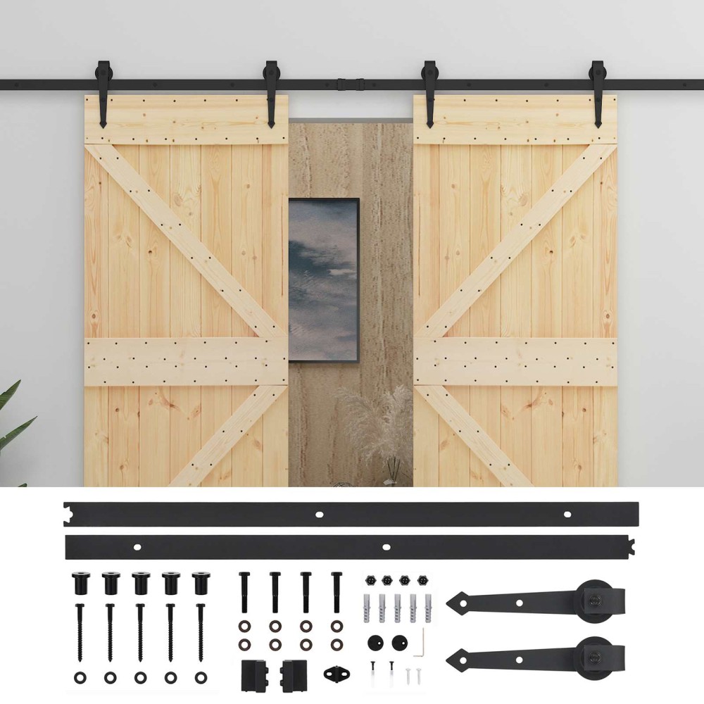 vidaXL Συρόμενη Πόρτα 2 τμχ. 90 x 210 cm Μασίφ Ξύλο Πεύκου