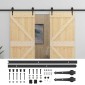 vidaXL Συρόμενη Πόρτα 2 τμχ. 90 x 210 cm Μασίφ Ξύλο Πεύκου