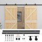 vidaXL Συρόμενη Πόρτα 2 τμχ. 90 x 210 cm Μασίφ Ξύλο Πεύκου