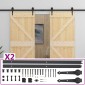 vidaXL Συρόμενη Πόρτα 2 τμχ. 90 x 210 cm Μασίφ Ξύλο Πεύκου