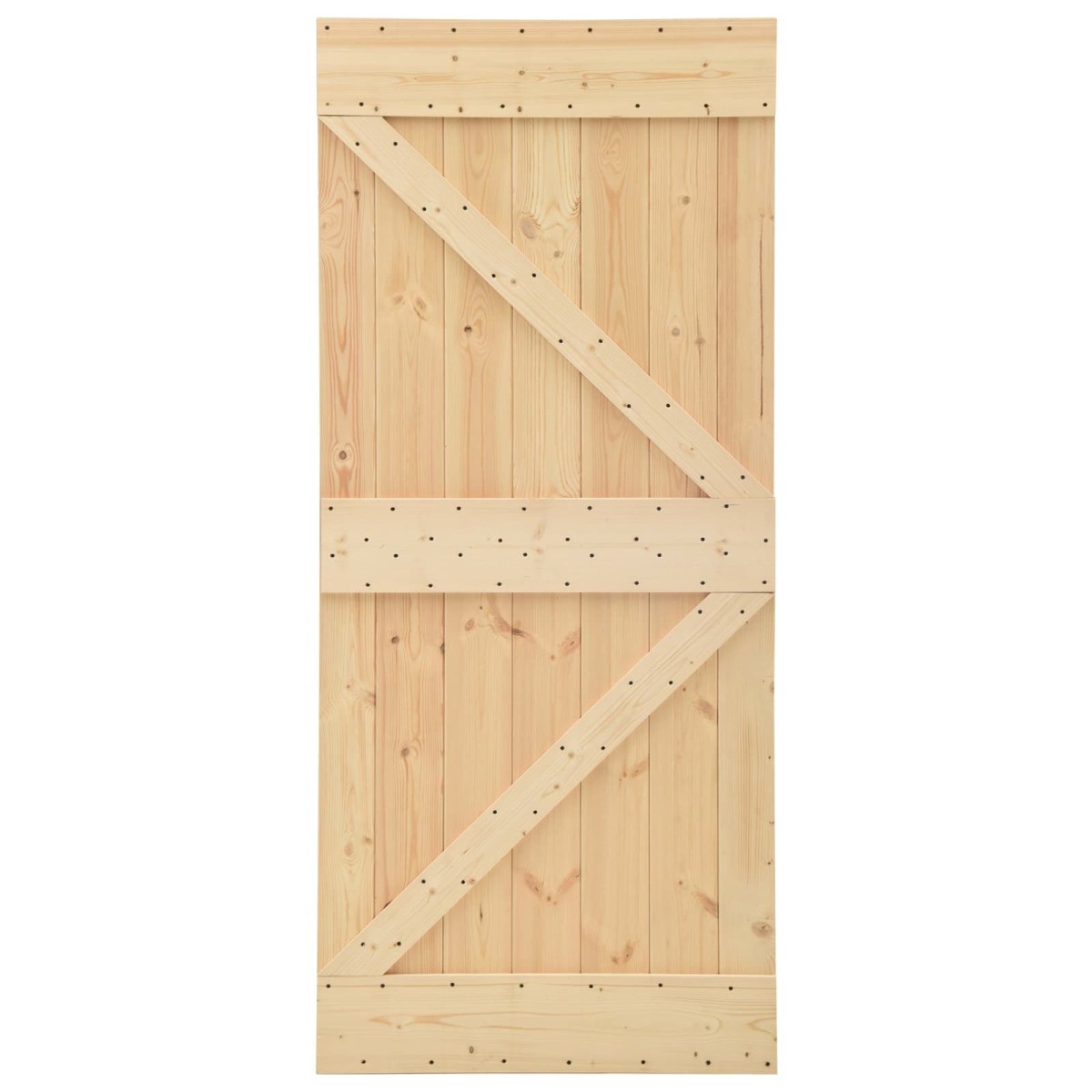 vidaXL Συρόμενη Πόρτα 2 τμχ. 100 x 210 cm Μασίφ Ξύλο Πεύκου